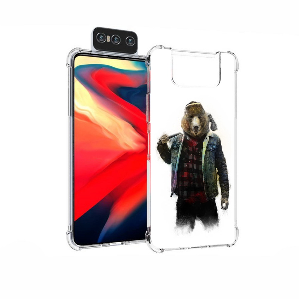 

Чехол MyPads Tocco для Asus Zenfone 7 (ZS670KS) медведь с топором, Прозрачный, Tocco