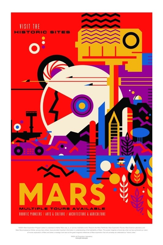 

Постер НАСА Космические путешествия Марс (NASA Space Travel Posters, Mars) A4