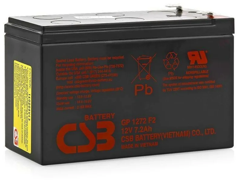 Батарея аккумуляторная CSB GP-1272 (12V, 7,2Ah, 28W) клеммы F2