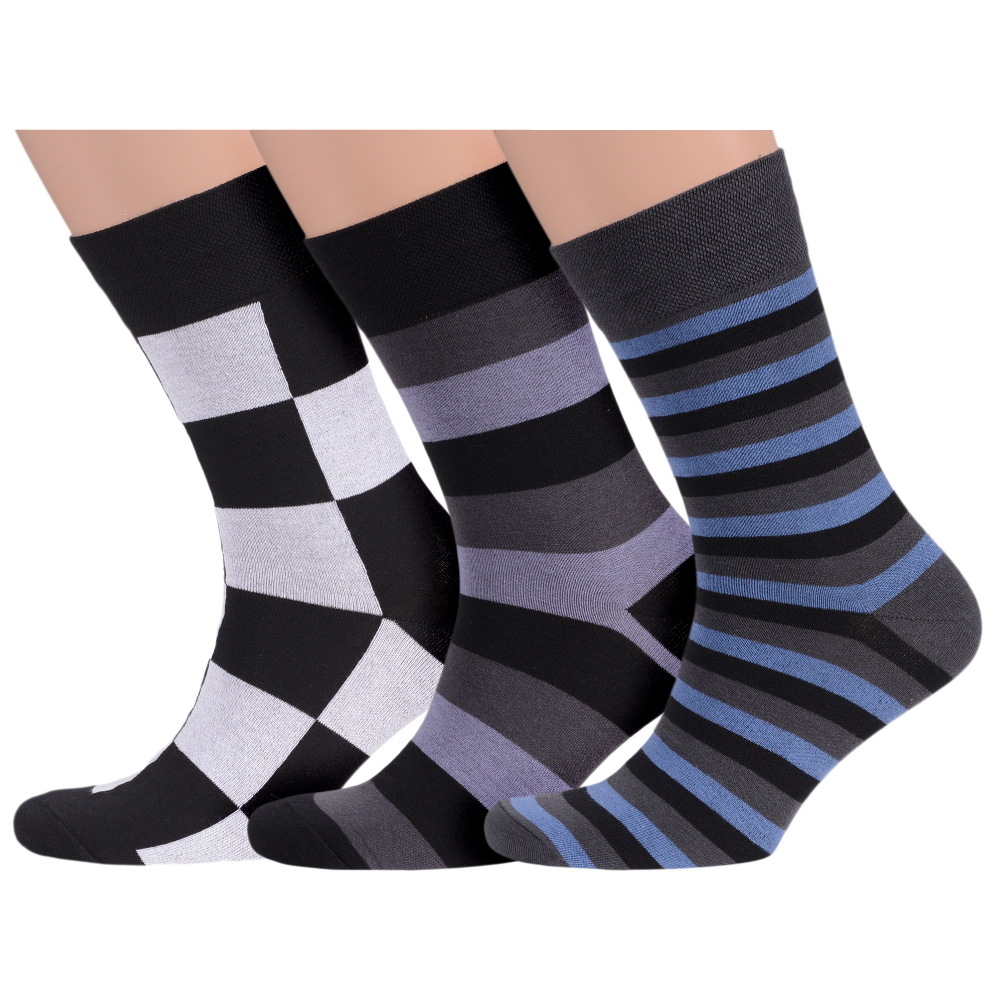 

Комплект носков мужских MoscowSocksClub msk3-М02 разноцветных 29, Черный;белый;серый;синий, msk3-М02