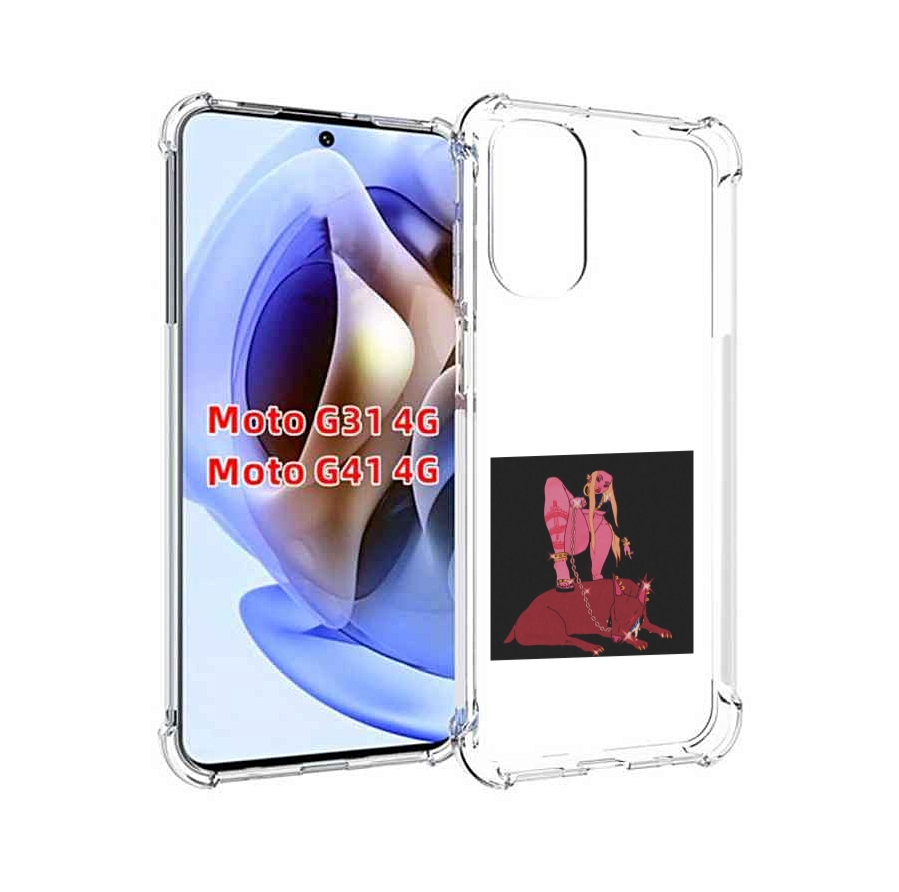 

Чехол MyPads девушка с собакой на цепи нарисованная женский для Motorola Moto G31 4G, Прозрачный, Tocco