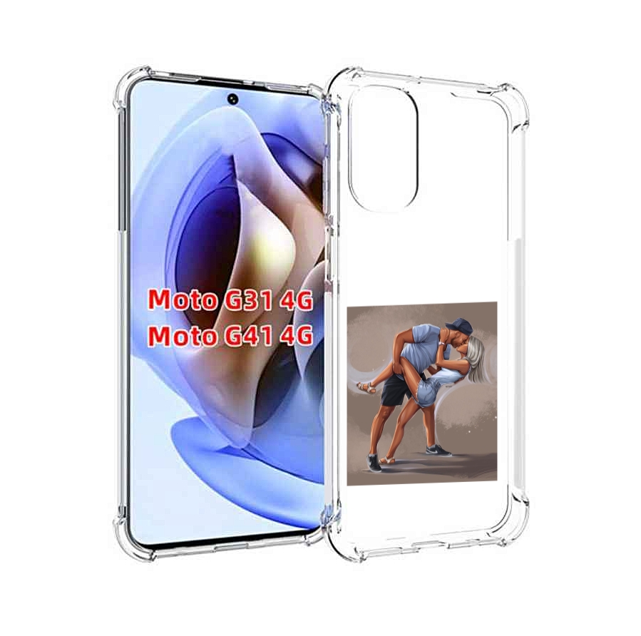 

Чехол MyPads девушка с парнем танцуют женский для Motorola Moto G31 4G / G41 4G, Прозрачный, Tocco