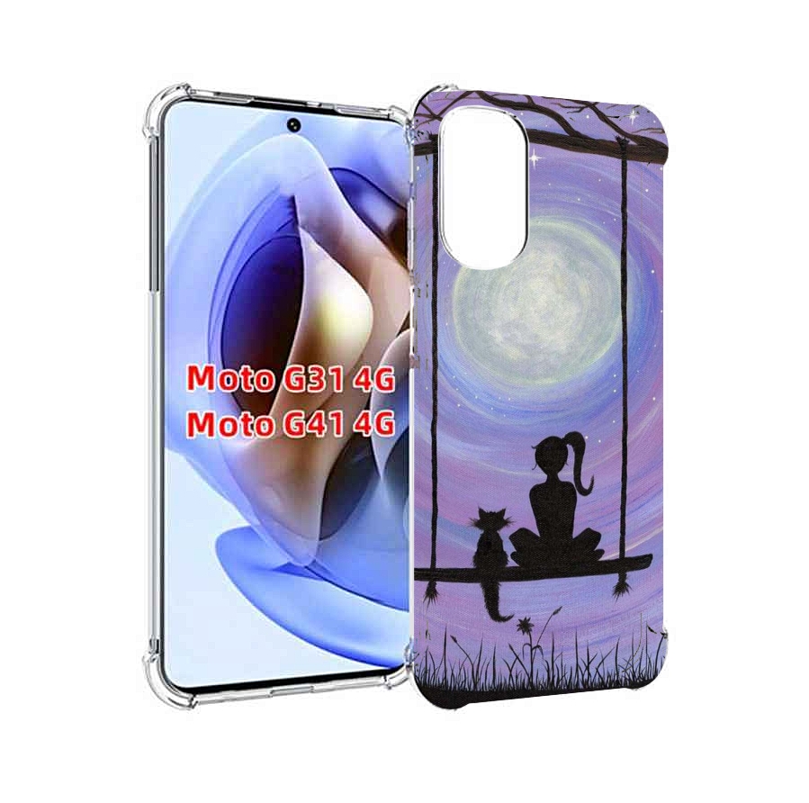 

Чехол MyPads девушка с котом на качеле женский для Motorola Moto G31 4G / G41 4G, Прозрачный, Tocco