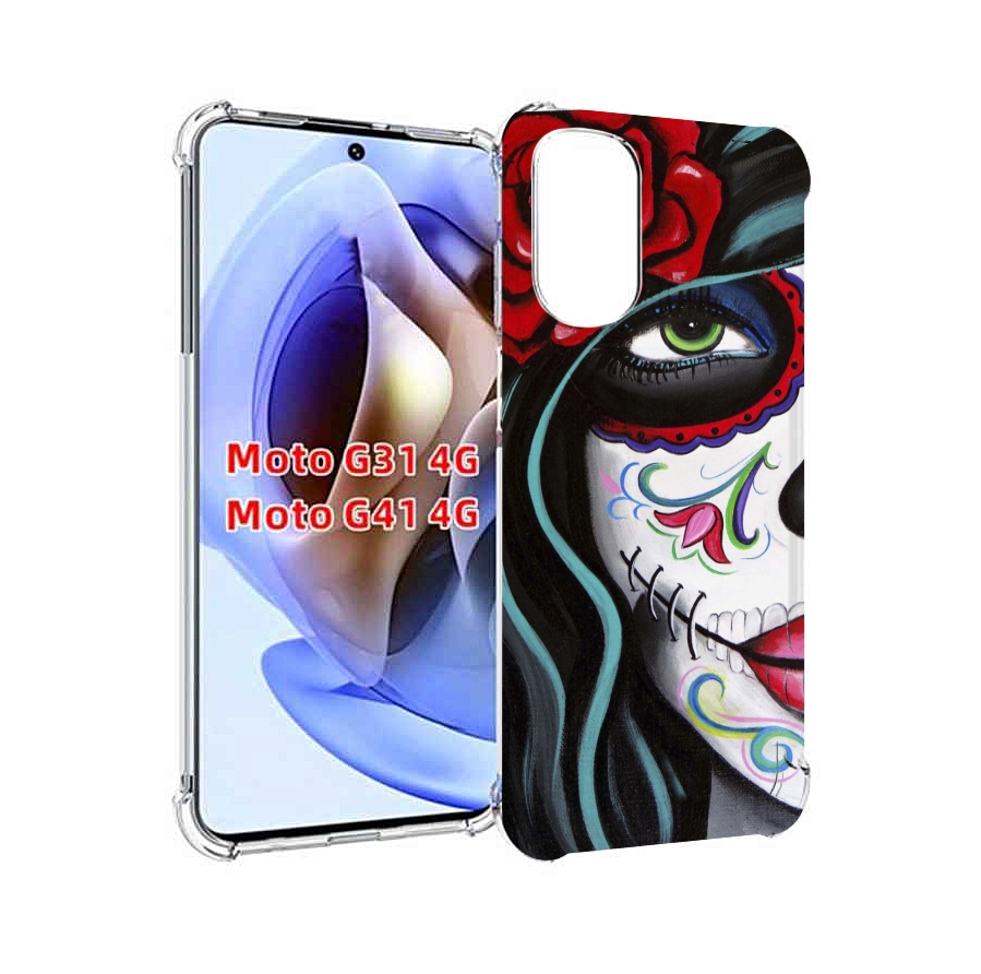 

Чехол MyPads девушка в масочке расписная женский для Motorola Moto G31 4G / G41 4G, Прозрачный, Tocco