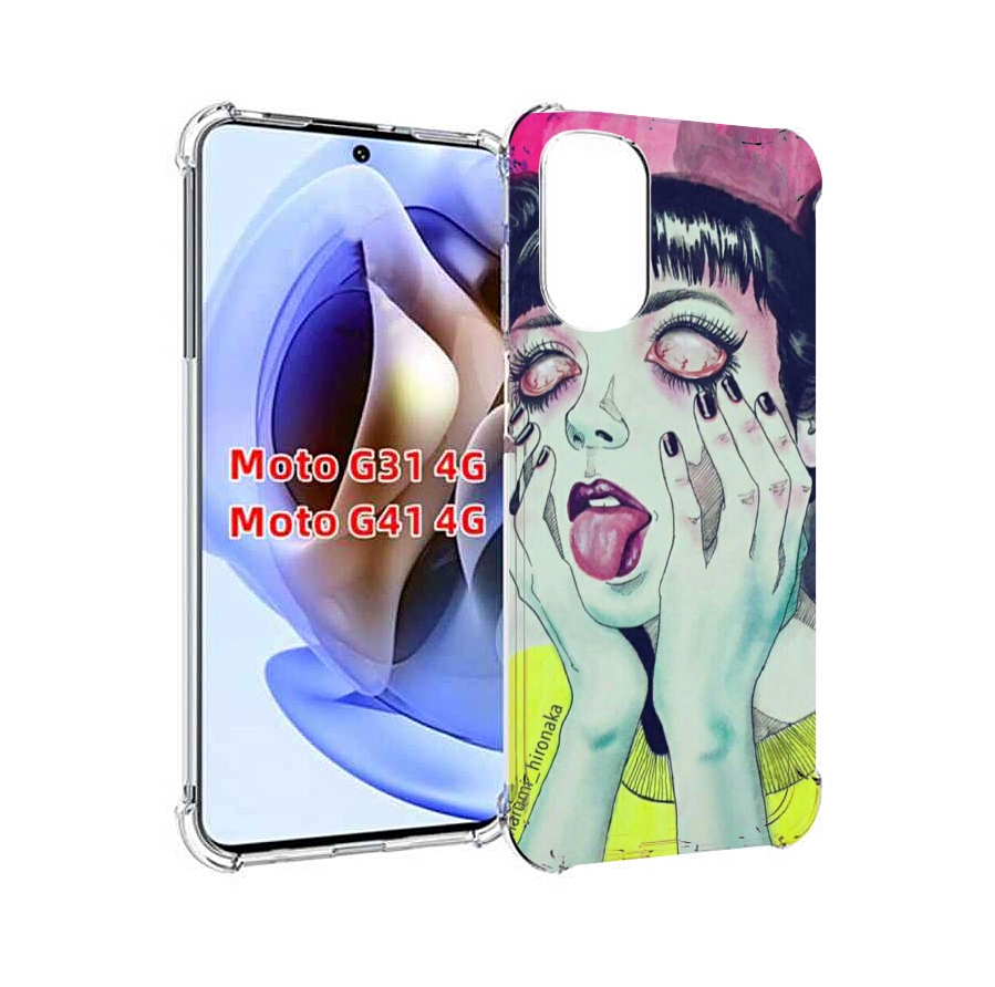 

Чехол MyPads девушка без зрачков для Motorola Moto G31 4G / G41 4G, Прозрачный, Tocco