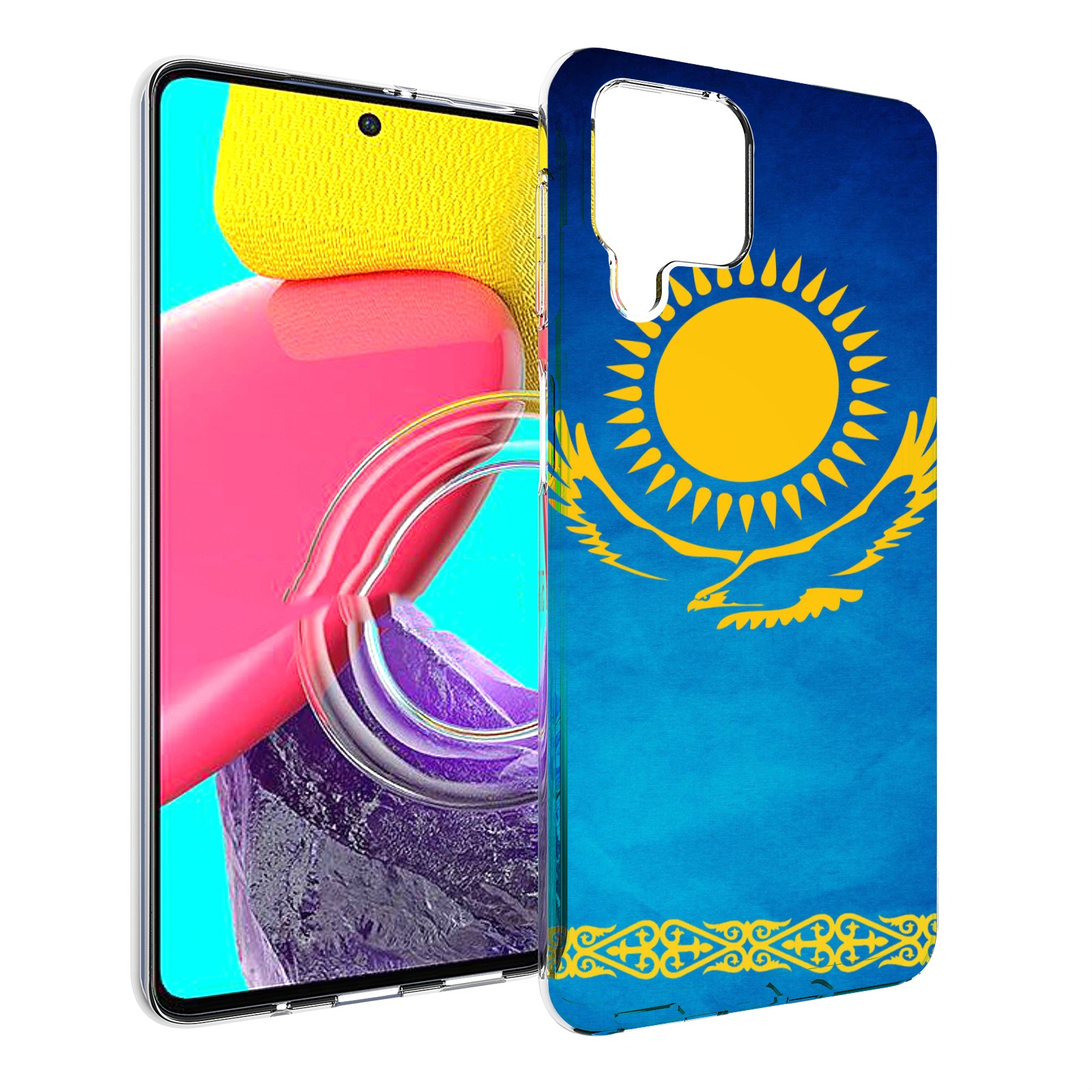 

Чехол MyPads герб и флаг казахстана для Samsung Galaxy M53 (SM-M536), Прозрачный, Tocco