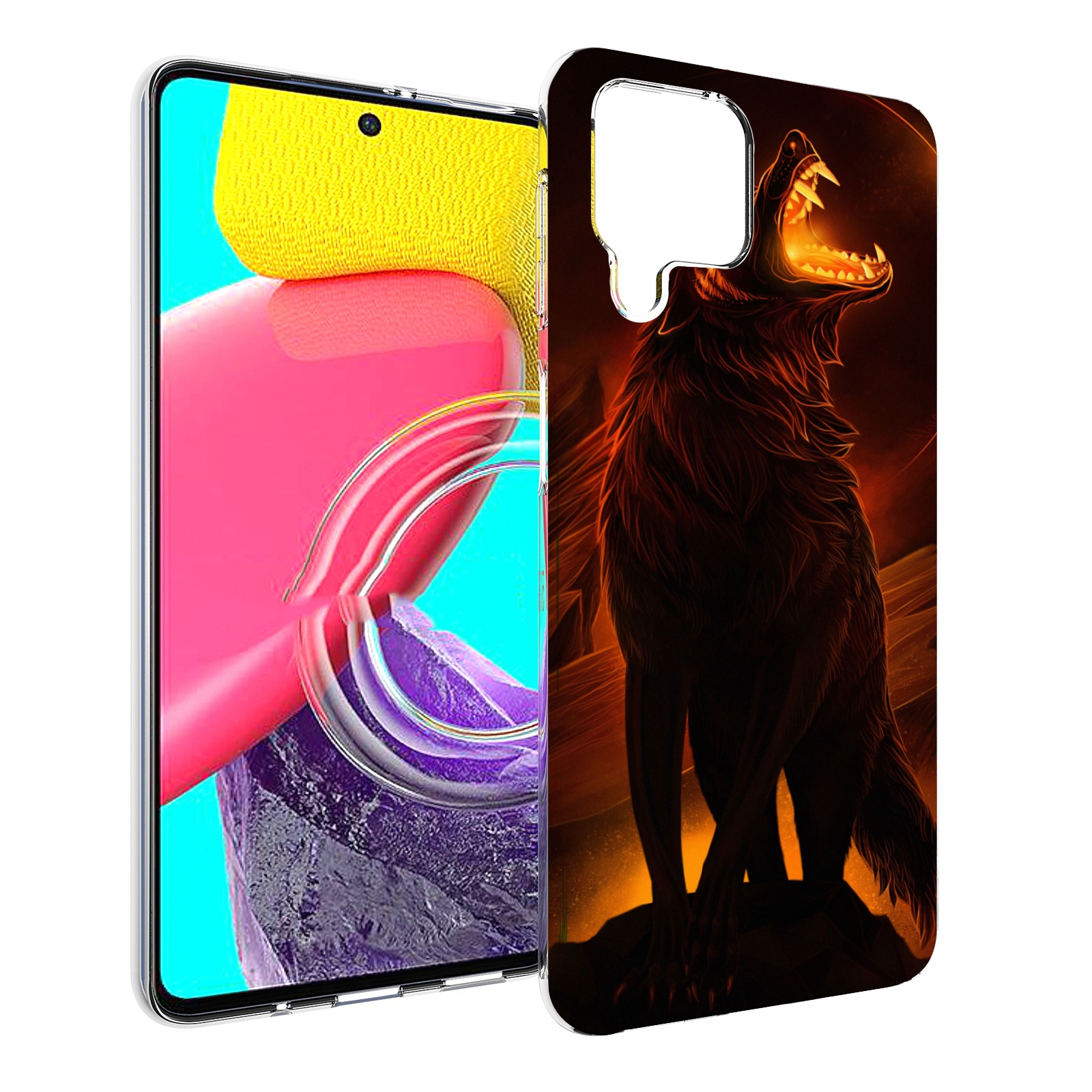 

Чехол MyPads волчара с огнем внутри для Samsung Galaxy M53 (SM-M536), Прозрачный, Tocco