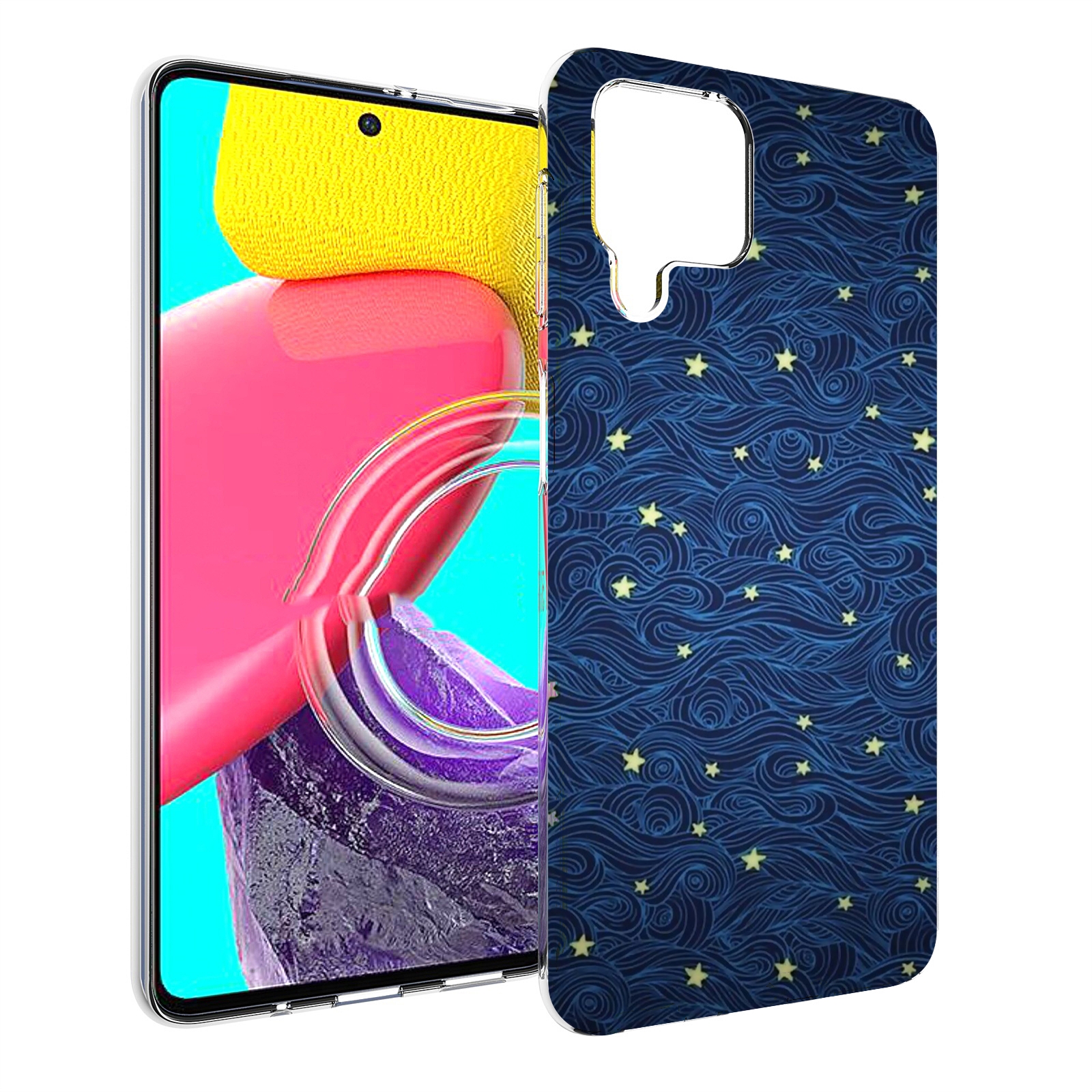 

Чехол MyPads волны с звездами акварель для Samsung Galaxy M53 (SM-M536), Прозрачный, Tocco