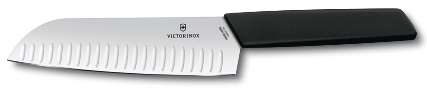 

Нож кухонный Victorinox Swiss Modern (6.9053.17KB) стальной сантоку лезв.170мм черный блис