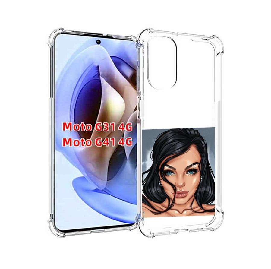 

Чехол MyPads голубые-глаза-у-брюнетки женский для Motorola Moto G31 4G / G41 4G, Прозрачный, Tocco
