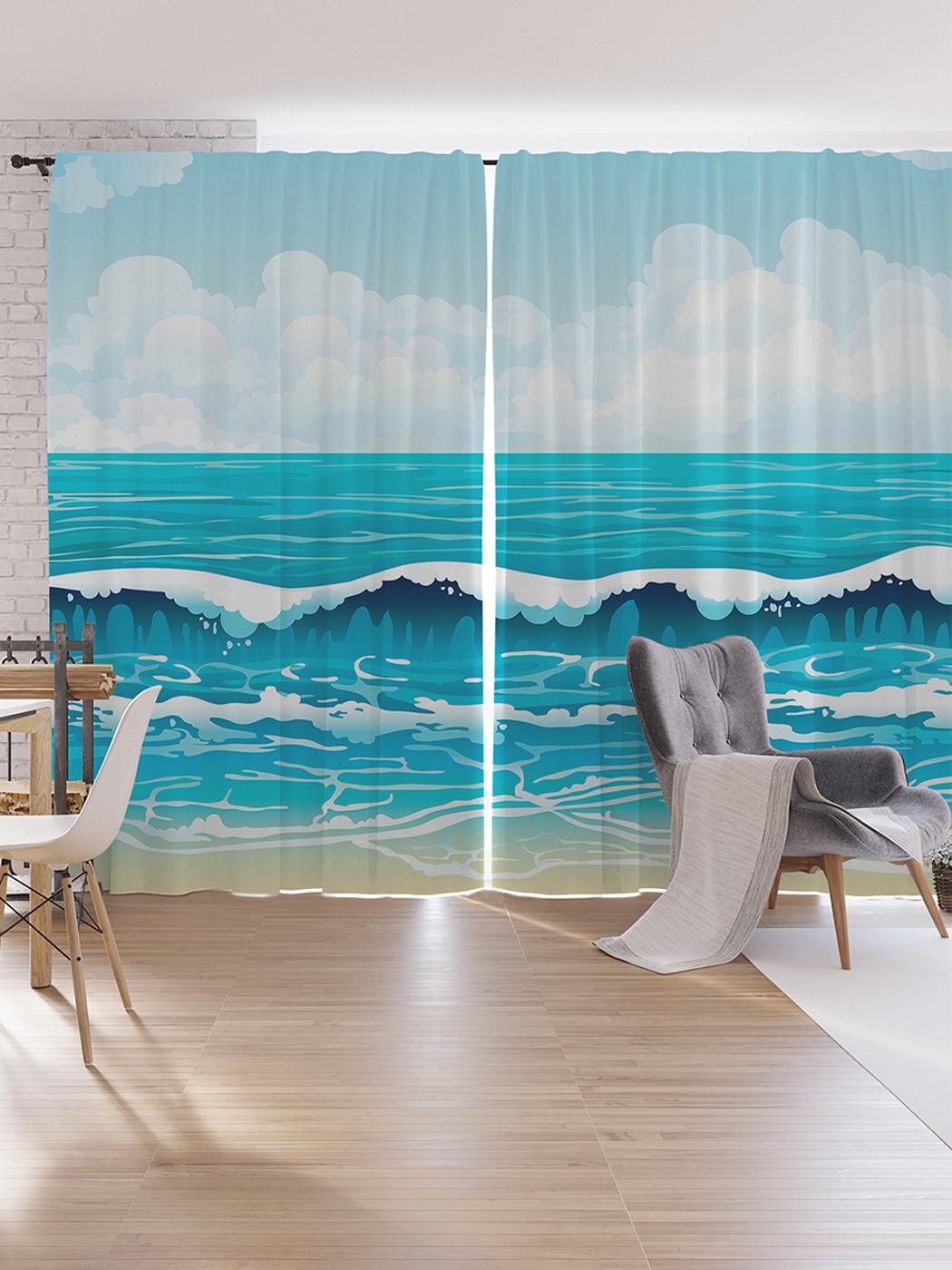 

Шторы под лён JoyArty "Ровная волна", серия Oxford DeLux, 340х265 см, Ровная волна