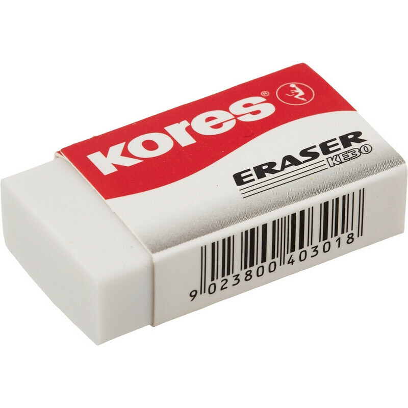 

Ластик Kores,40x21x10mm,блистер,3шт, KE-30 2 уп, Белый