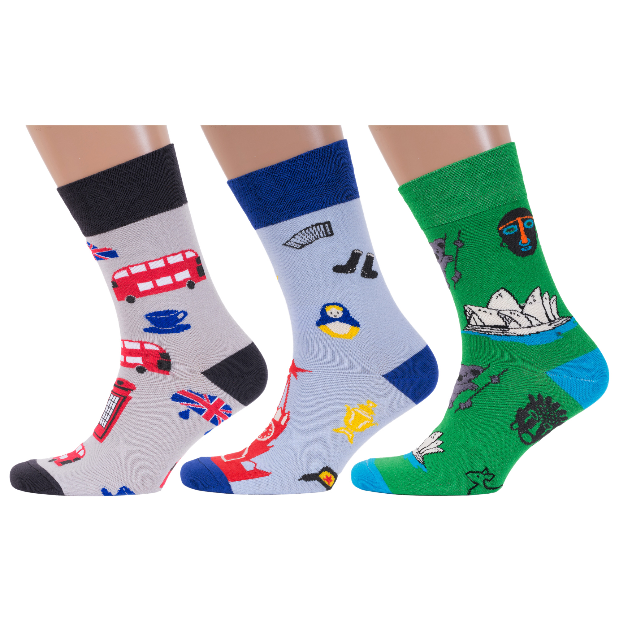 

Комплект носков мужских MoscowSocksClub msk3-М04 разноцветных 25, msk3-М04