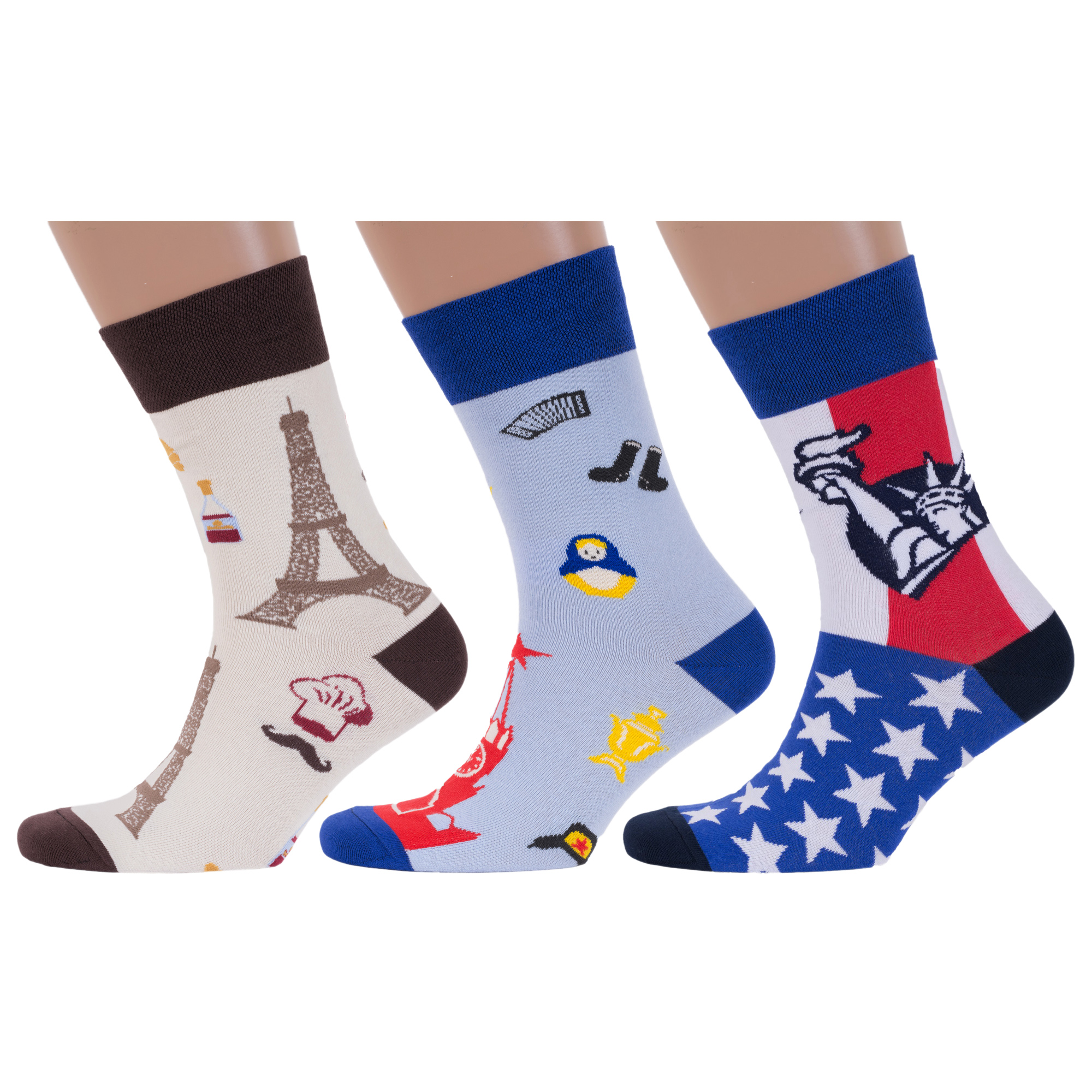 

Комплект носков мужских MoscowSocksClub msk3-М04 разноцветных 29, msk3-М04