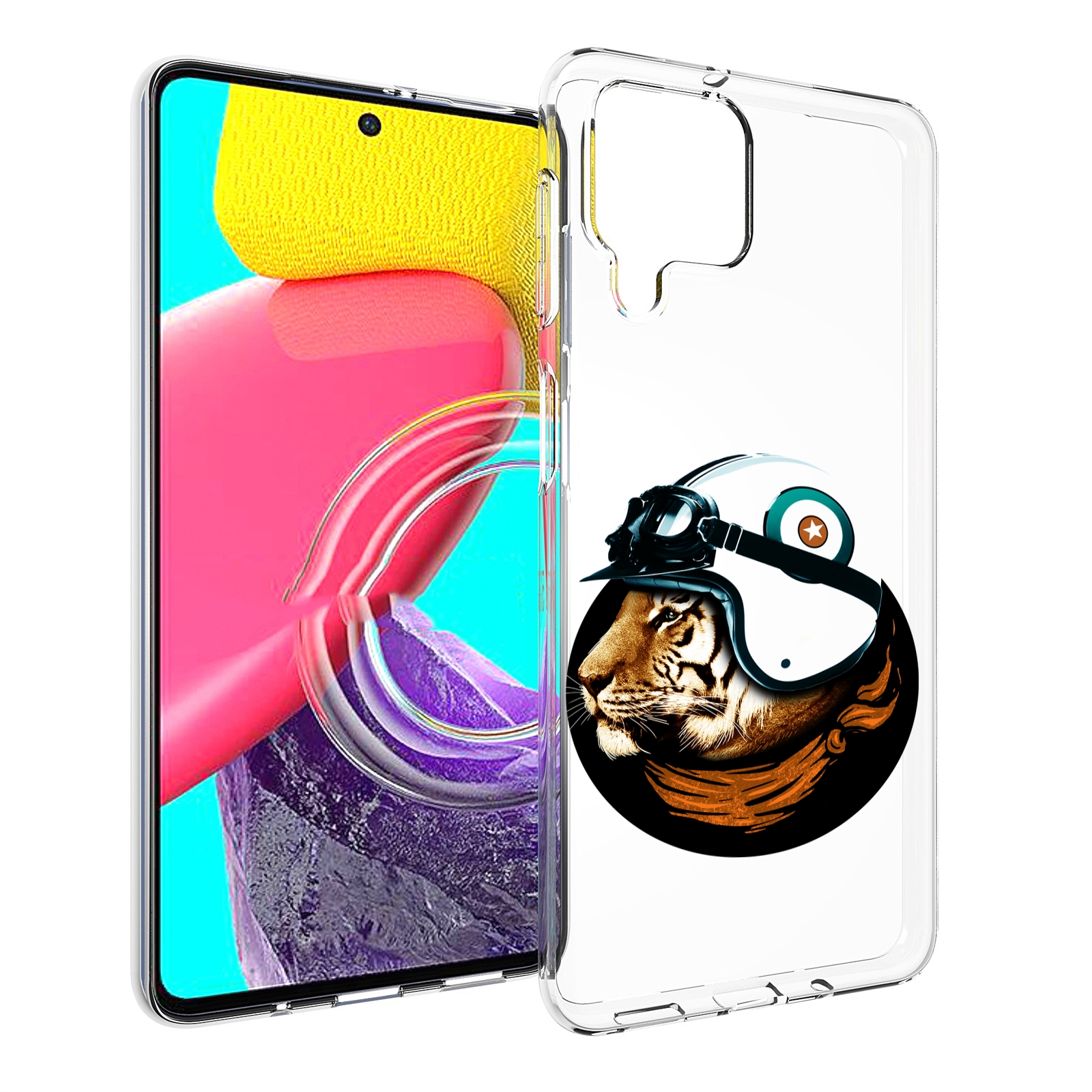 

Чехол MyPads Тигр в шлеме для Samsung Galaxy M53 (SM-M536), Прозрачный, Tocco