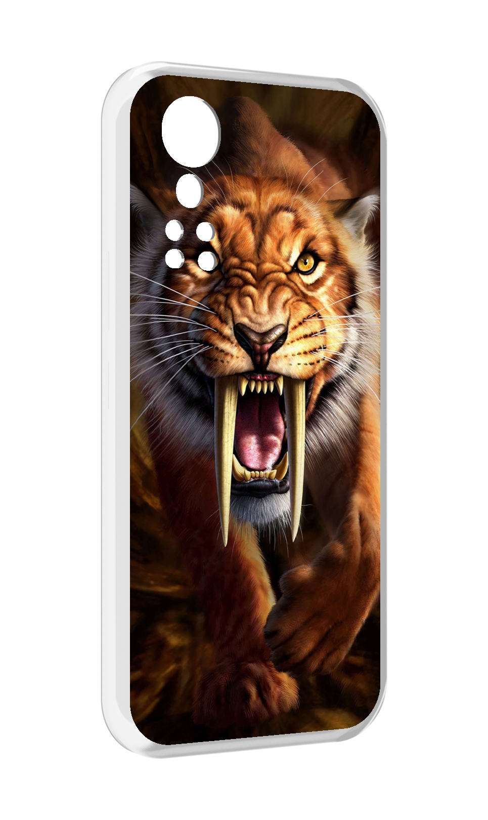 

Чехол MyPads саблезубый злой тигр для ZTE Axon 30 5G / Axon 30S, Прозрачный, Tocco