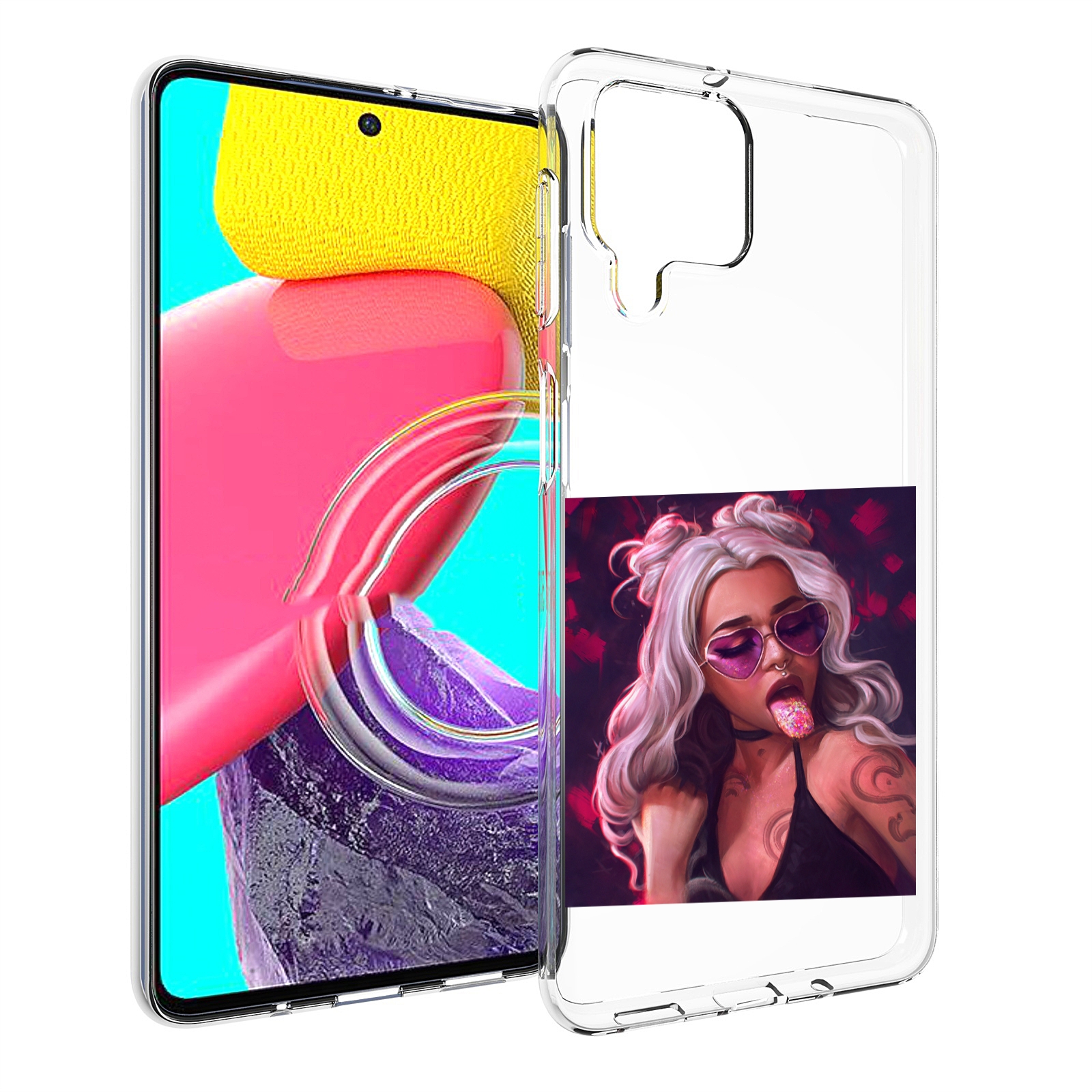 

Чехол MyPads блестящий-язык женский для Samsung Galaxy M53 (SM-M536), Прозрачный, Tocco