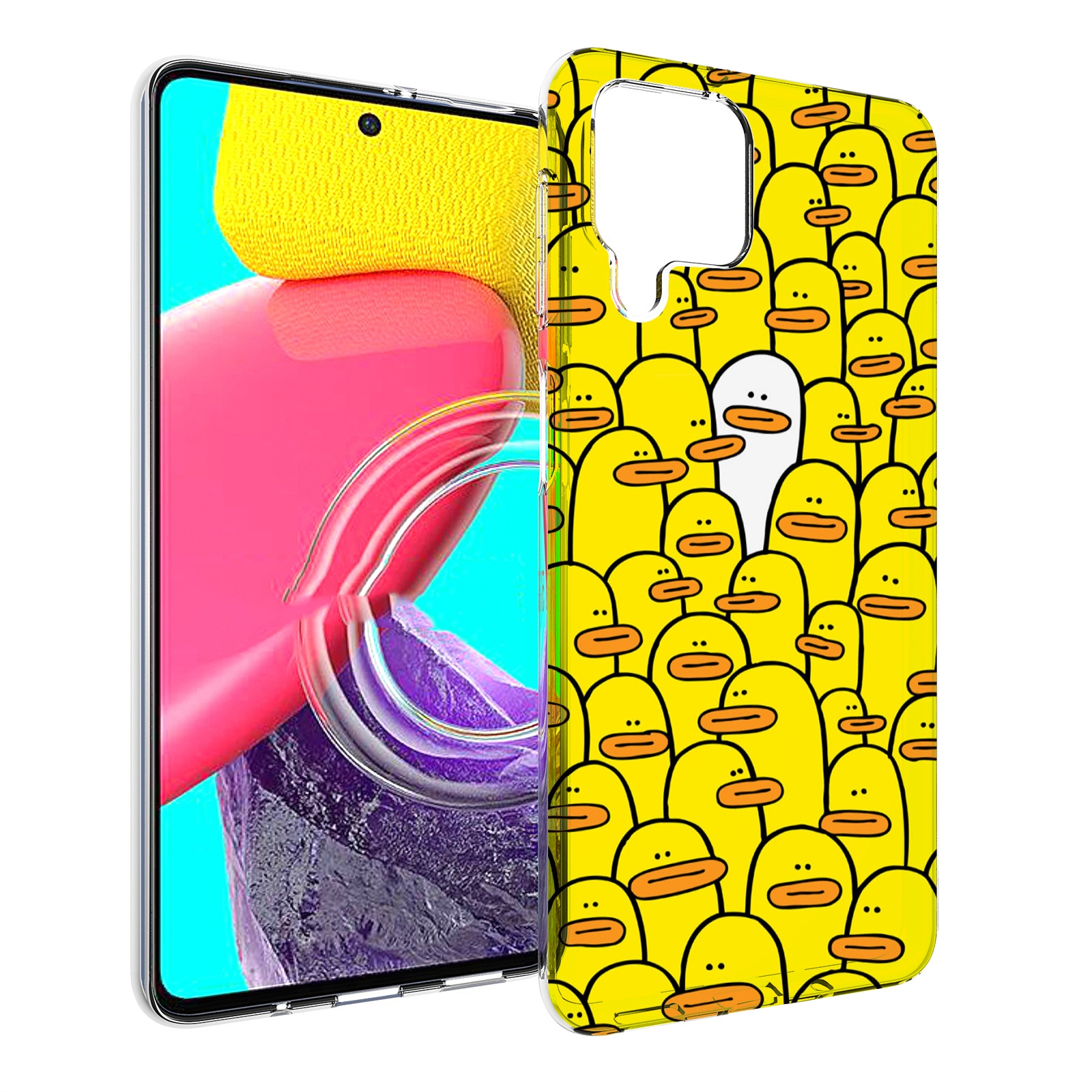 

Чехол MyPads белый среди желтых для Samsung Galaxy M53 (SM-M536), Прозрачный, Tocco