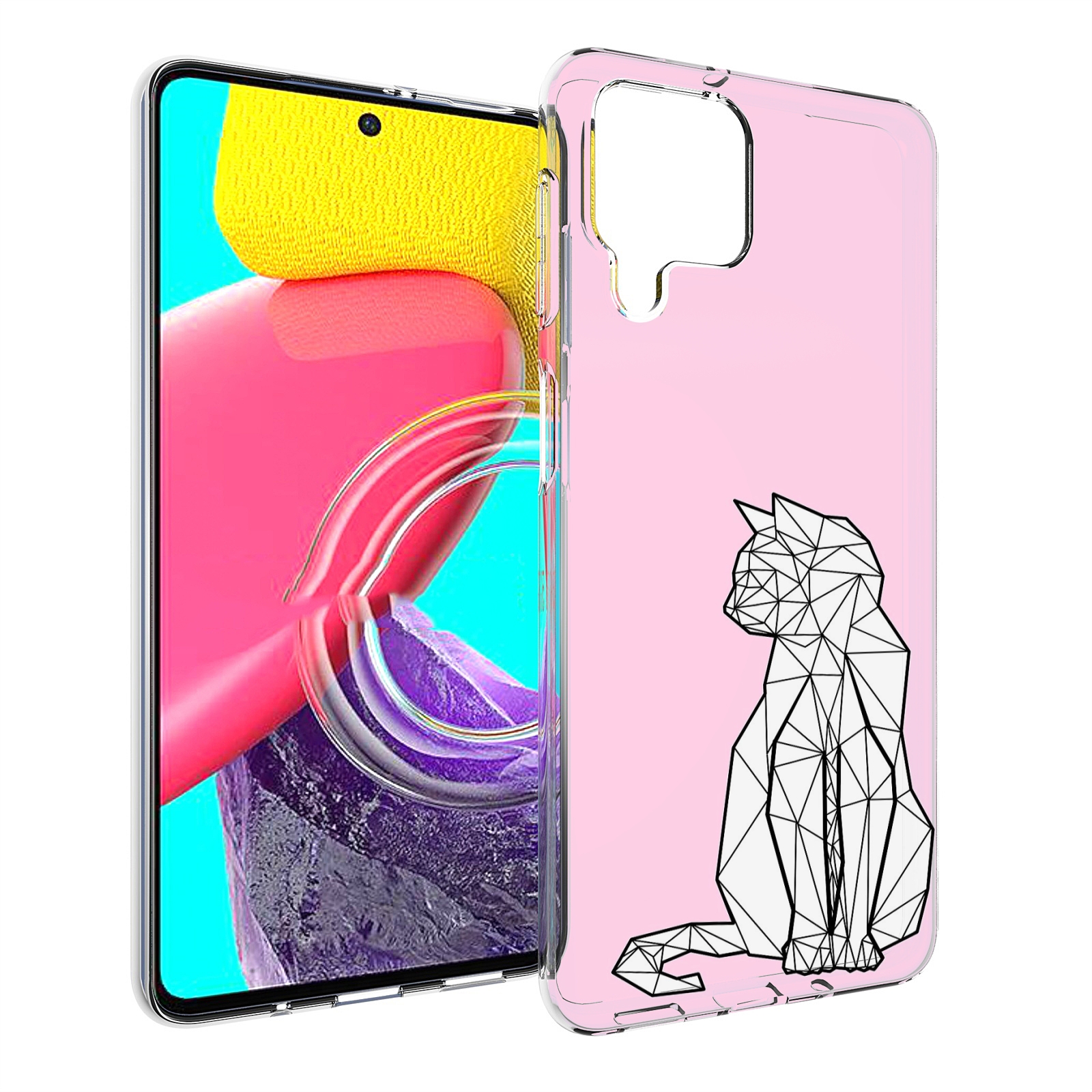 

Чехол MyPads белый котик с гранями для Samsung Galaxy M53 (SM-M536), Прозрачный, Tocco