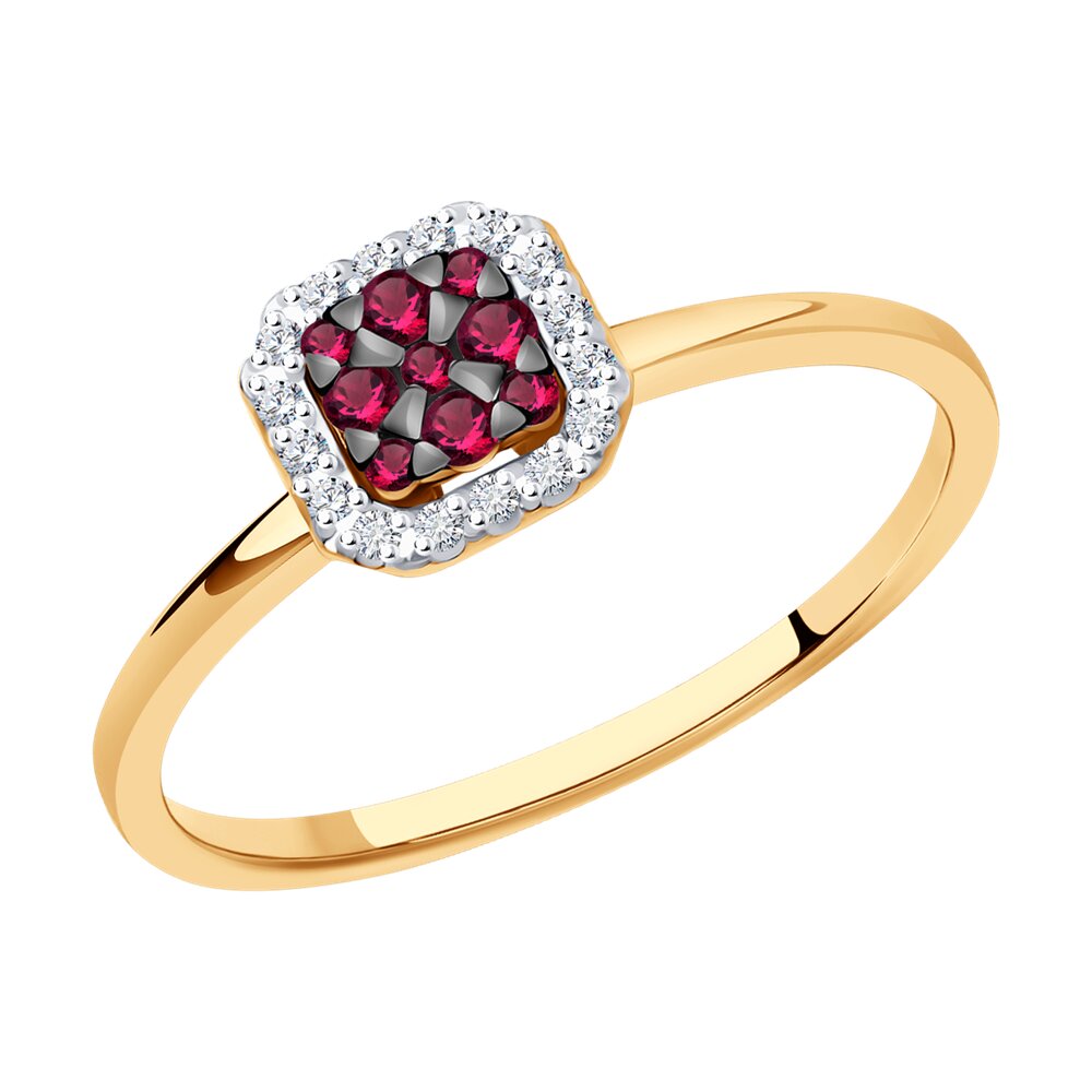 

Кольцо из красного золота с бриллиантом/рубином р.  SOKOLOV Diamonds 4010692, 4010692