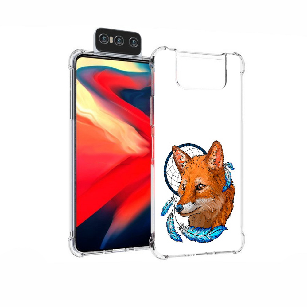 

Чехол MyPads Tocco для Asus Zenfone 7 (ZS670KS) лиса и ловец снов, Прозрачный, Tocco