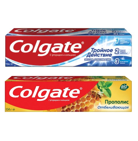 Набор Зубных паст Colgate Тройное действие экстра отбеливание + Прополис отбеливающая набор зубных паст stomatol 4 шт по 100 г