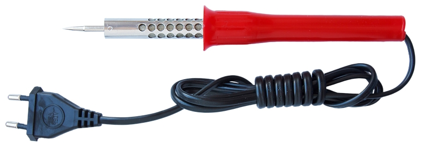 Электропаяльник для микросхем ЭПСН 25/220В с никелированным стрежнем, пластиковая ручка