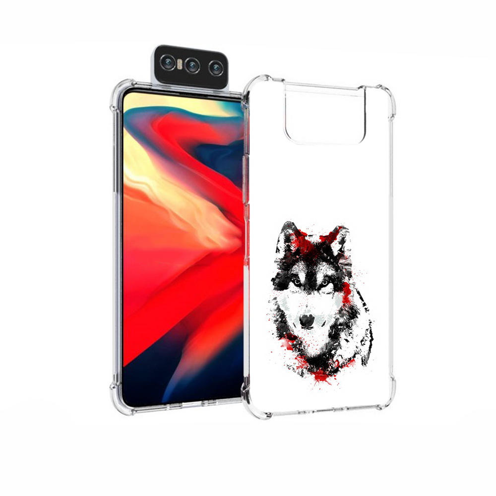 

Чехол MyPads Tocco для Asus Zenfone 7 (ZS670KS) кровавый волк, Прозрачный, Tocco