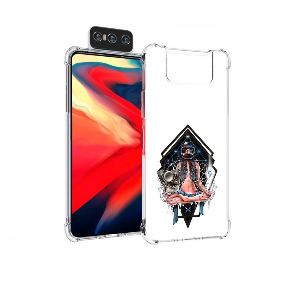 

Чехол MyPads Tocco для Asus Zenfone 7 (ZS670KS) красивая девушка в шлеме, Прозрачный, Tocco