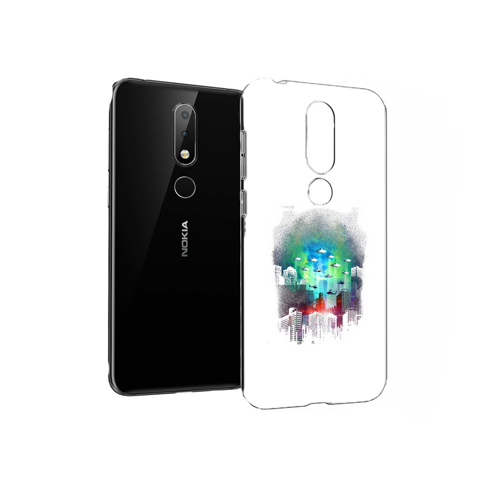 

Чехол MyPads Tocco для Nokia X6 город в свечении (PT115295.99.296), Прозрачный, Tocco