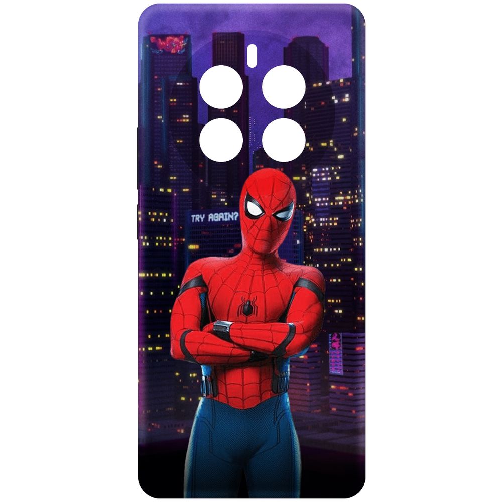 

Чехол-накладка Krutoff Soft Case Человек-Паук. На крыше для Realme 12 Pro 5G черный