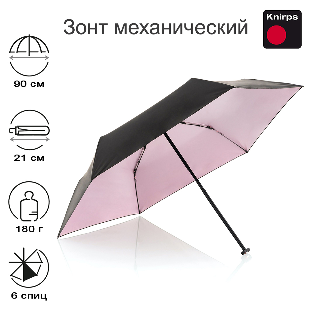 

Зонт женский Knirps US.050 HEATSHIELD BLACK WITH ROSE, US.050 HEATSHIELD