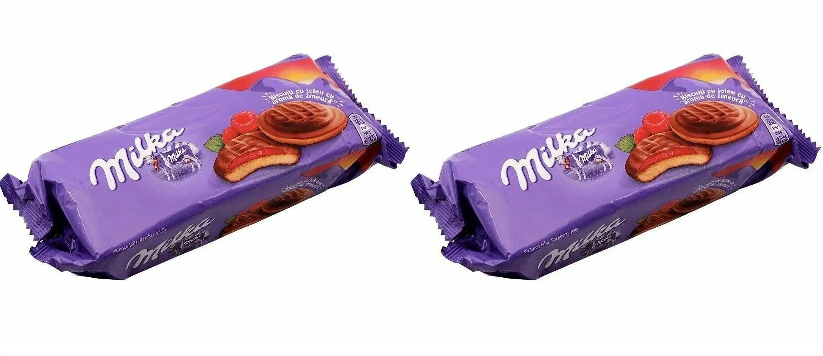 Печенье Milka бисквитное с начинкой Малиновое желе, 147 г х 2 шт