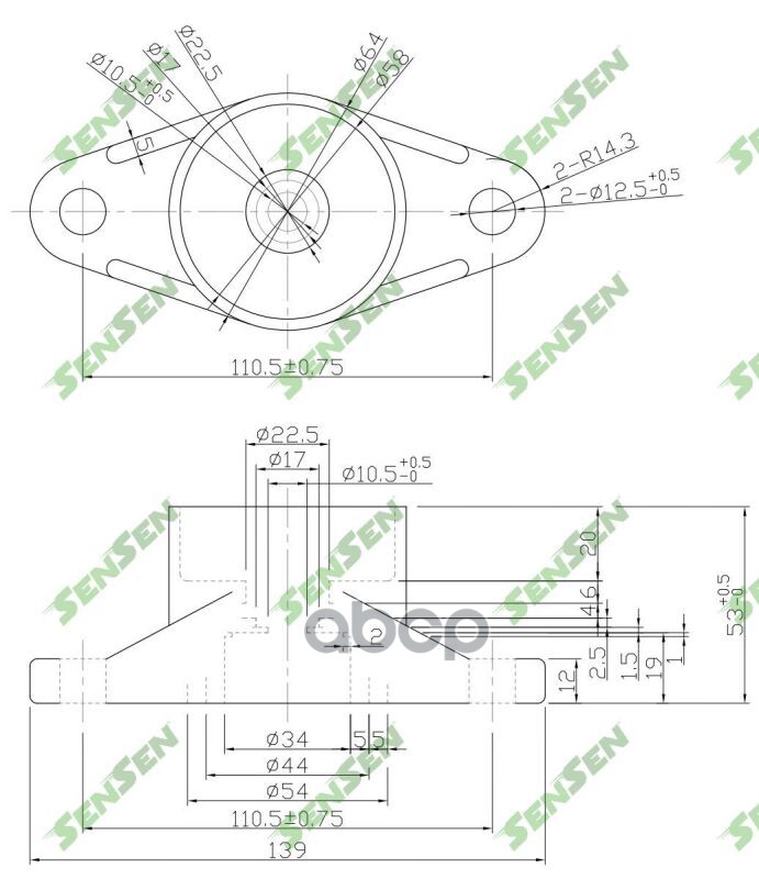 SENSEN M61066 Опора амортизатора заднего Kia Ceed -2007 1247₽