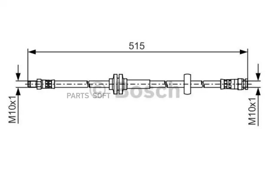 

Шланг тормозной передний L=R PSA LCV+FIAT Ducato 2006-> L=515mm BOSCH 1 987 481 482