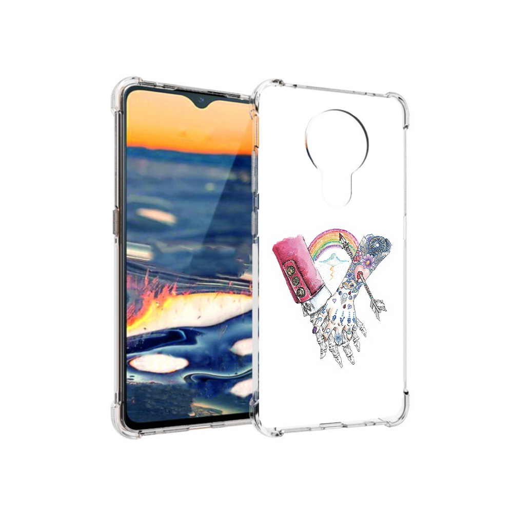 

Чехол MyPads Tocco для Nokia 5.3 абстракция руки в татуировках (PT227052.106.212), Прозрачный, Tocco