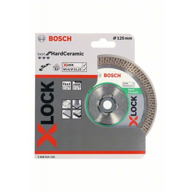 фото Диск алмазный 125х22,23 мм bosch x-lock best for hard ceramic, 2608615135