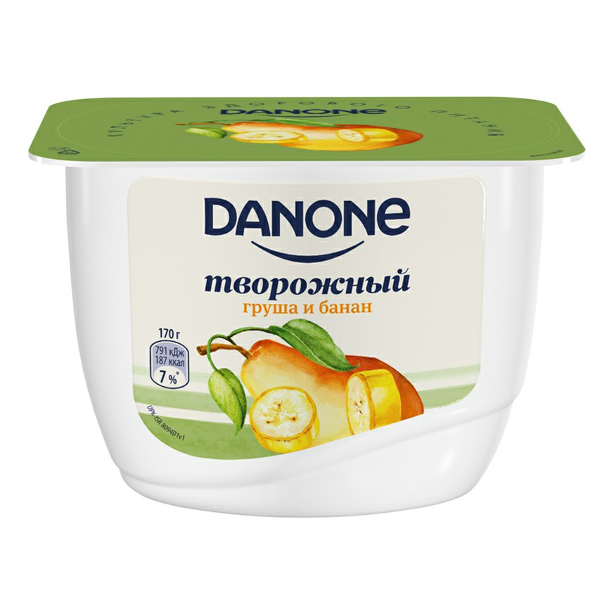 

Творожный продукт Danone банан + груша 3,6% бзмж 170 г