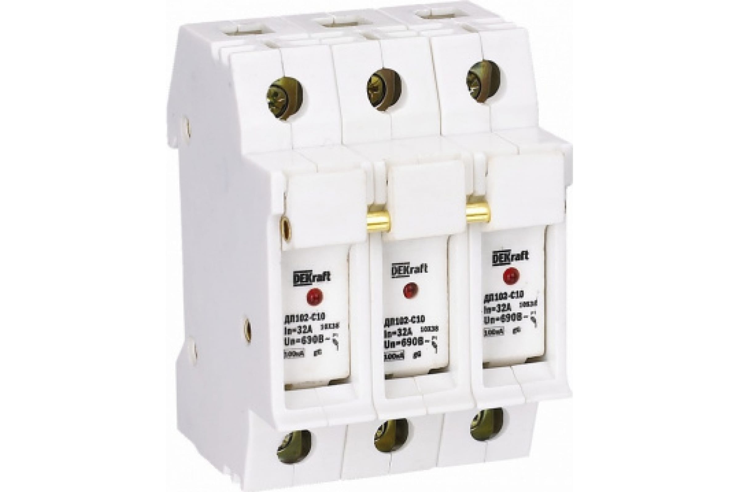 

Держатель предохр. типа C10 с Led индикацией 3P DEKraft ДП-102