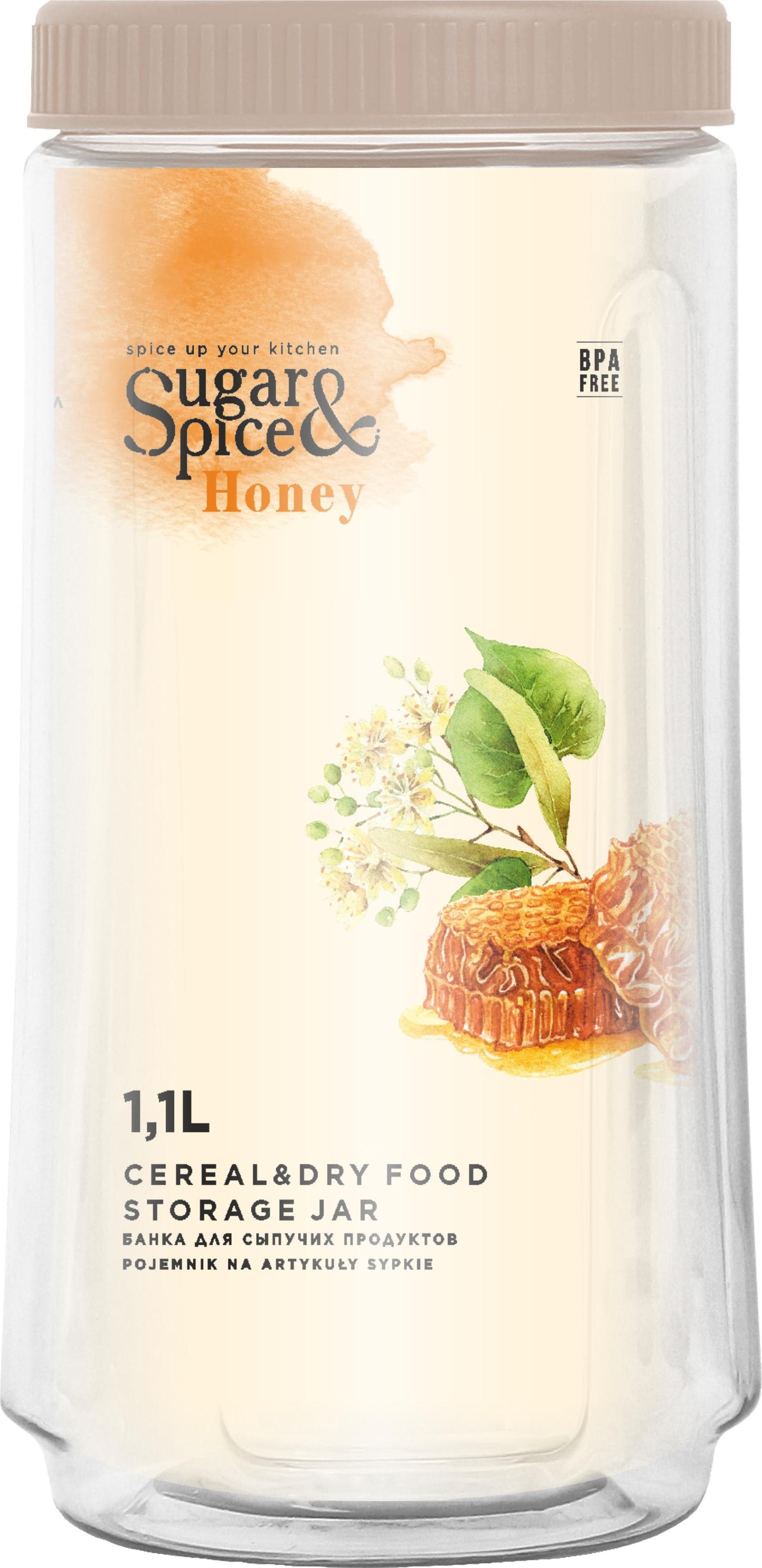 

Банка для сыпучих продуктов Sugar&Spice Honey 1,1л латте