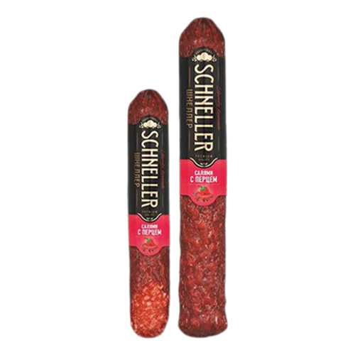 

Колбаса сырокопченая Schneller Салями с перцем +-500 г