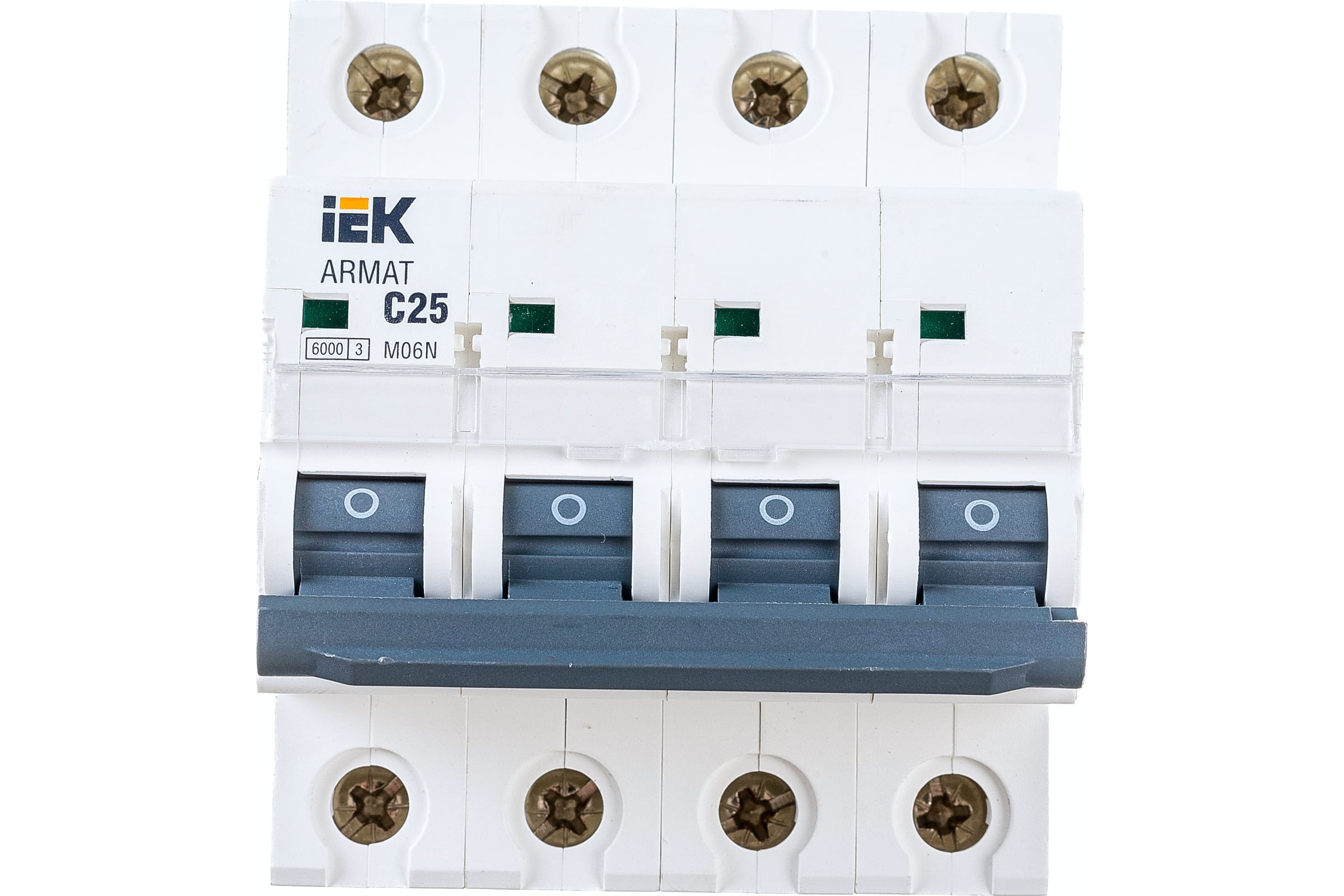 

Автоматический выключатель IEK ARMAT M06N 4P C 25А AR-M06N-4-C025