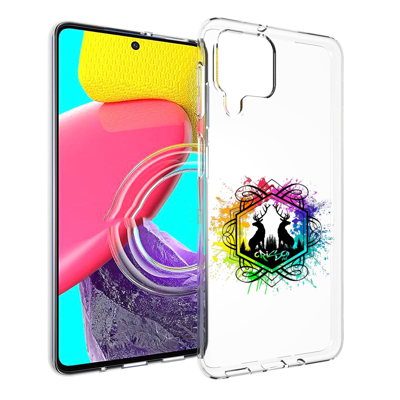 Чехол MyPads арт-с-оленями для Samsung Galaxy M53 (SM-M536)