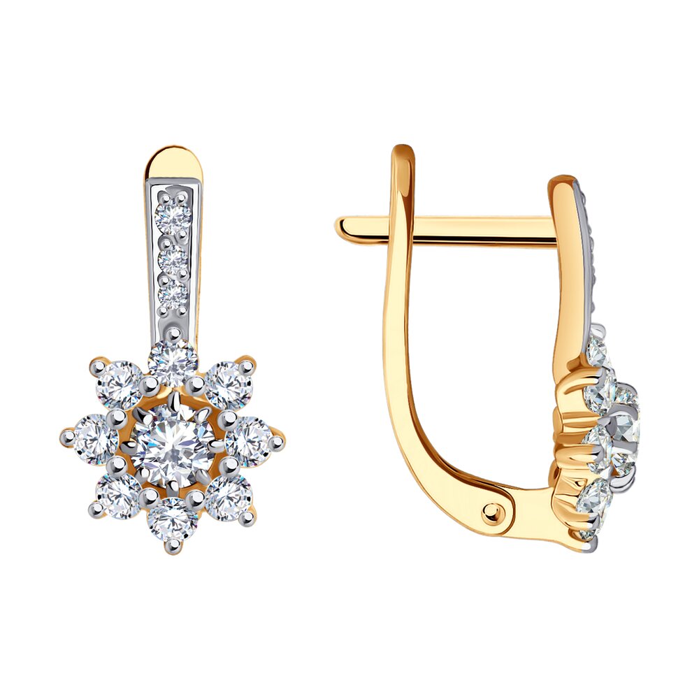 

Серьги из красного золота с фианитом SOKOLOV 029719, 029719