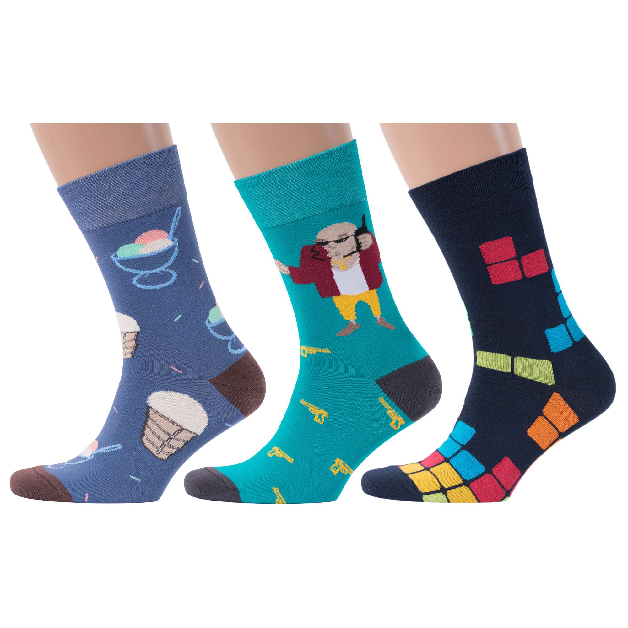 

Комплект носков мужских MoscowSocksClub msk3-М06 разноцветных 27, msk3-М06