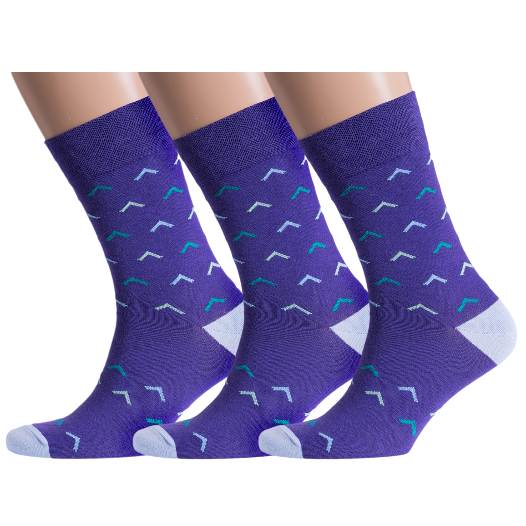 

Комплект носков мужских MoscowSocksClub msk3-М09 фиолетовых 29, Фиолетовый, msk3-М09