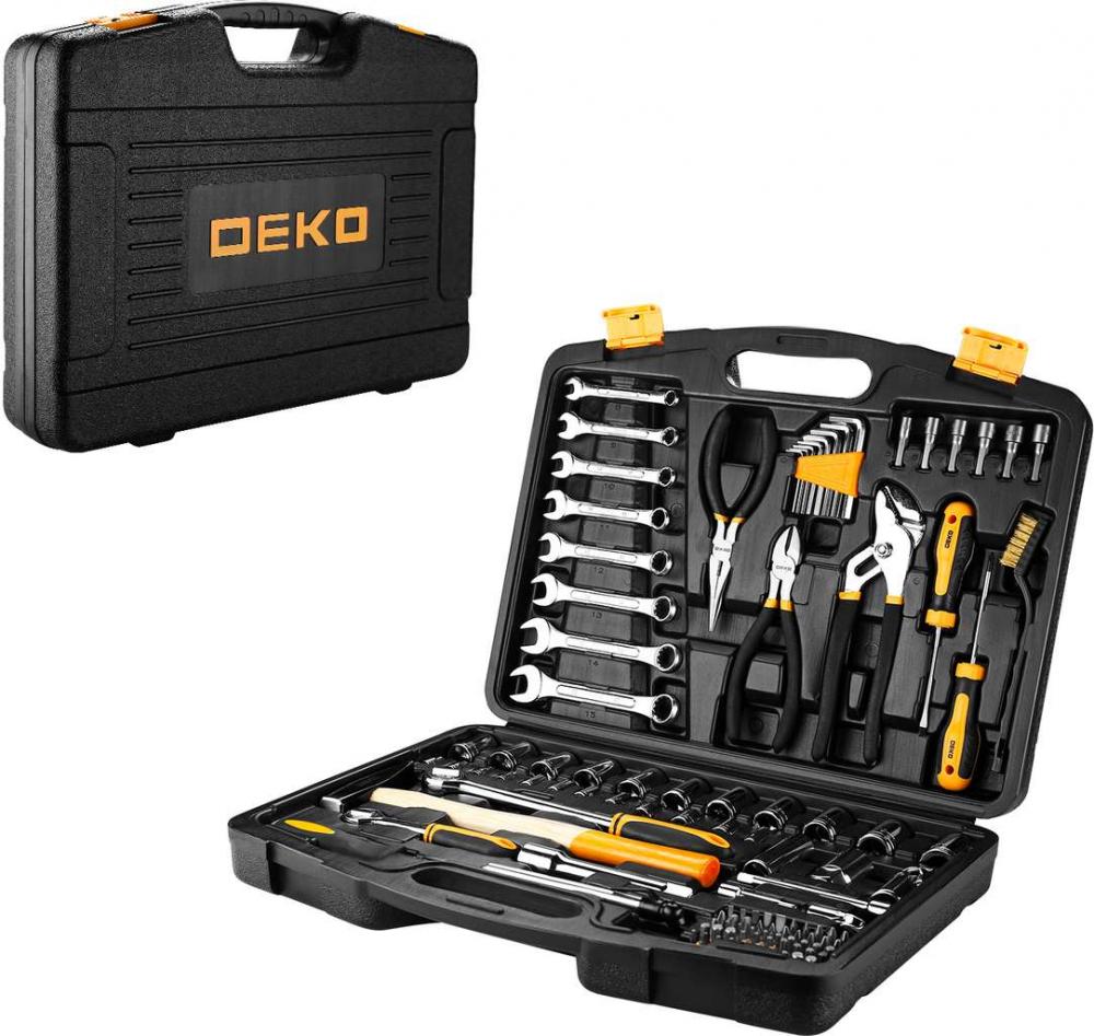 фото Профессиональный набор инструмента для дома и авто в чемодане deko dkmt113 (113 предметов)