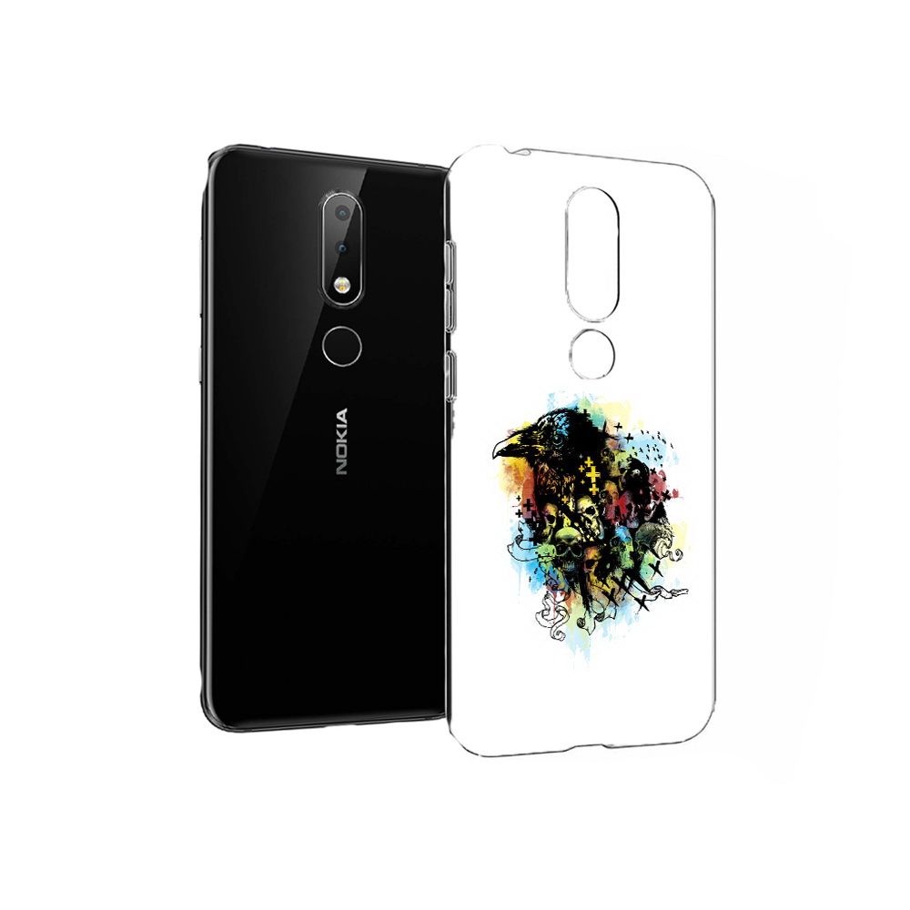 Чехол MyPads Tocco для Nokia X6 ворон и черепа (PT115295.99.273)