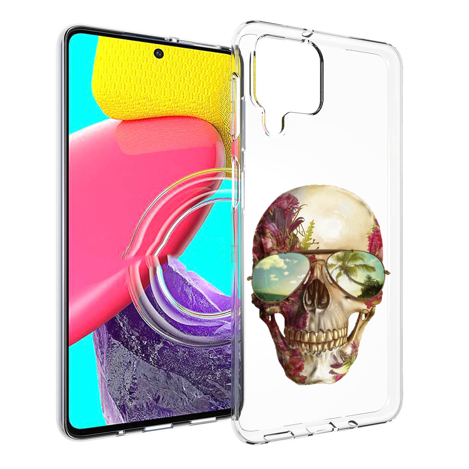 

Чехол MyPads Череп с очками для Samsung Galaxy M53 (SM-M536), Прозрачный, Tocco
