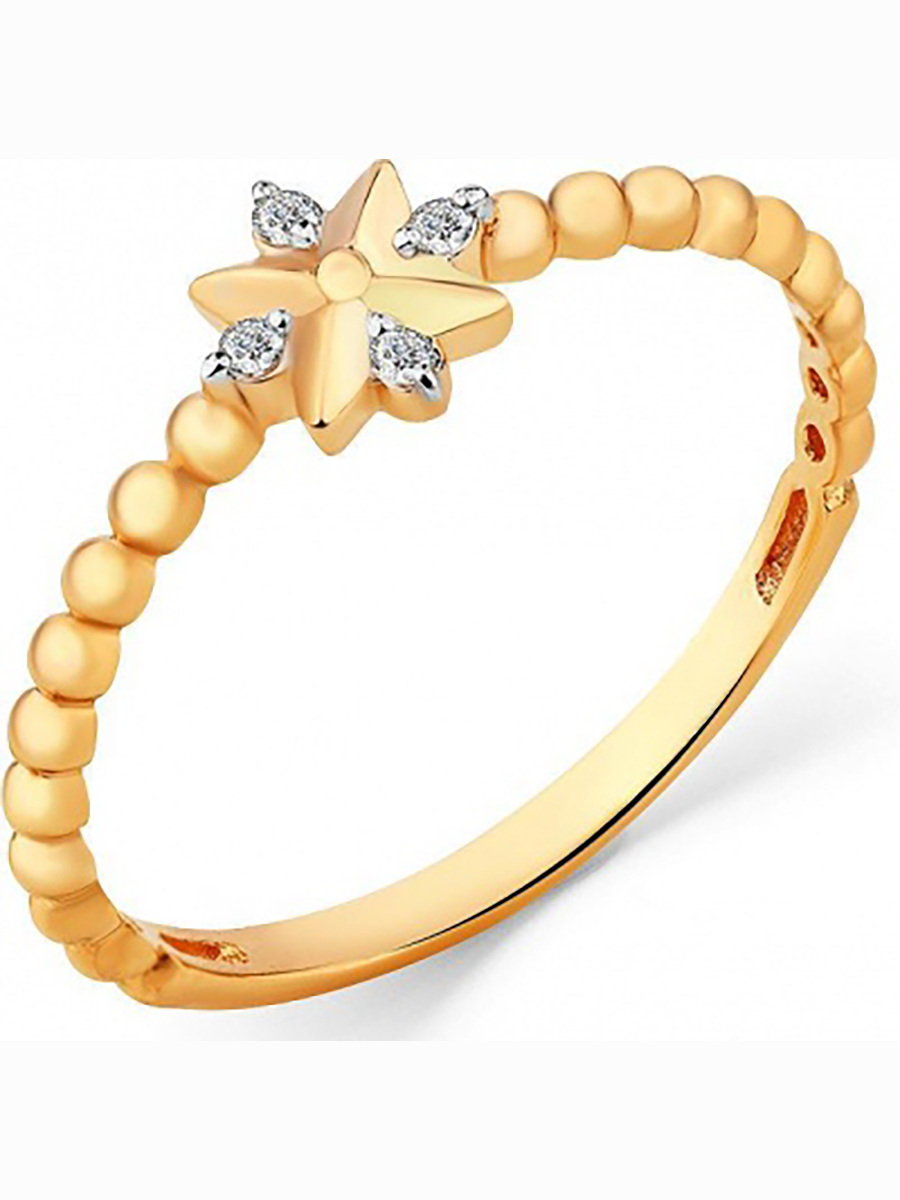 

Кольцо из красного золота с 4 фианитами р. 17 Master Brilliant 1000390, 1000390